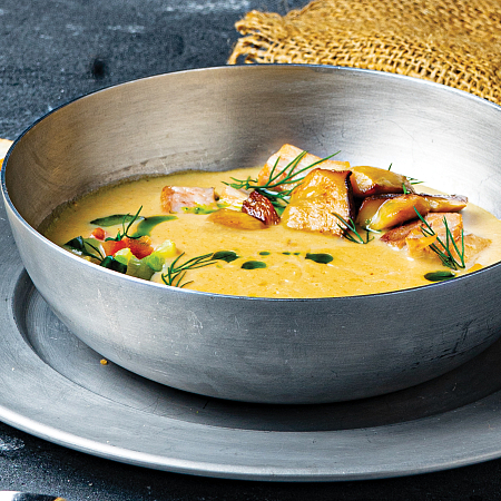 Австрийский картофельный суп с лесными грибами